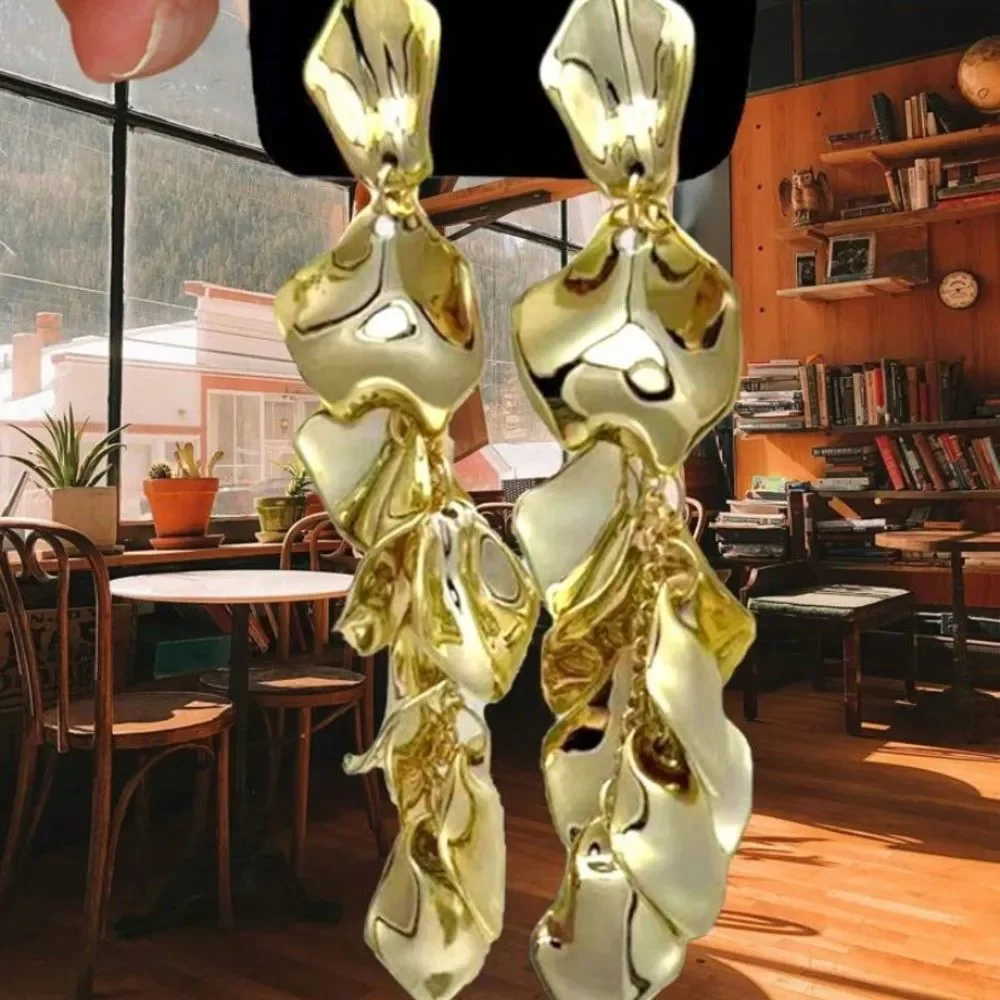 3for$20 1 Pair Fashion Exaggerated Rose Petals & Leaves Dangle Earring